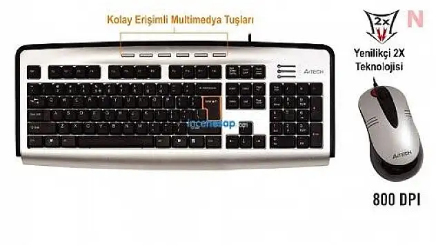 A4 Tech Kl-2350d Q-Tr Slim Klavye Ps/2 Siyah Set