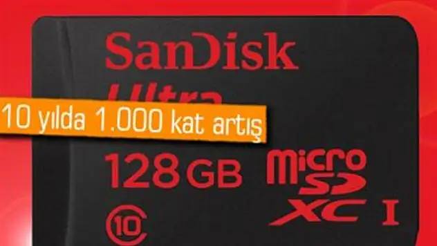 Sandisk'ten 128 GB'lık Microsdxc Bellek Kartı