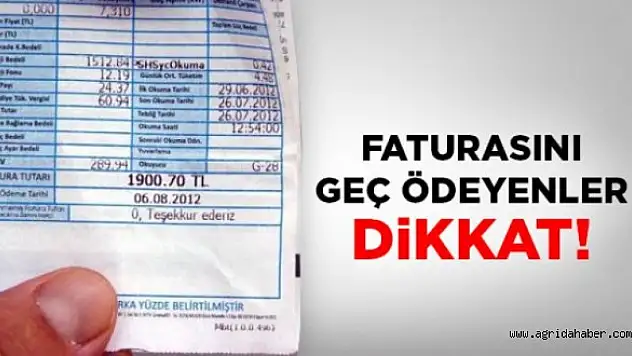 Ödenmeyen Faturalara Yüksek Gecikme Zammı