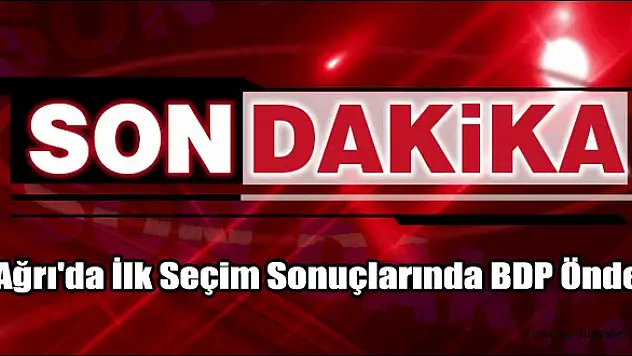 Ağrı'da İlk Seçim Sonuçlarında BDP Önde
