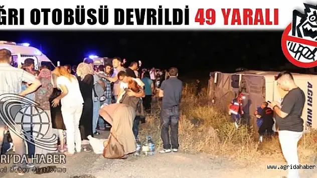 Ağrı Yolcu Otobüsü Şarampole Devrildi: 49 Yaralı