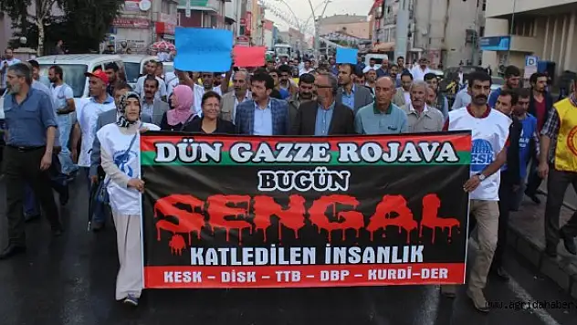 İŞİD'in  Şengal Bölgesindeki Katliamları Ağrı'da kınandı