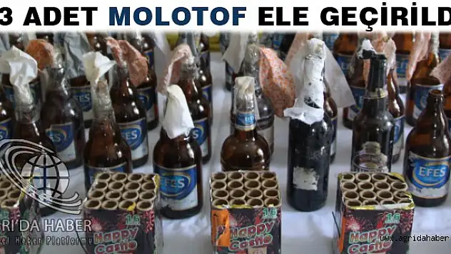 KULLANIMA HAZIR 53 ADET MOLOTOF ELE GEÇİRİLDİ