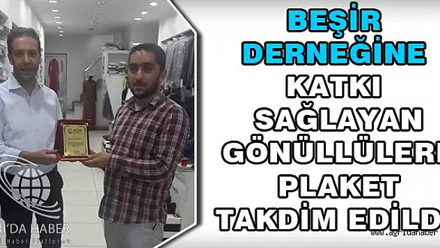 Beşir Derneğinden Plaket Takdimi
