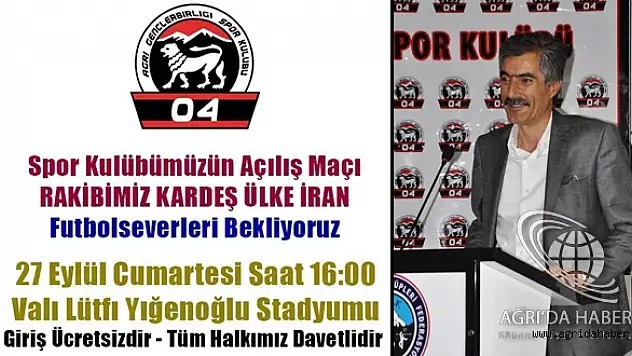 İran Futbol Takımı, Ağrı Gençlerbirliği Spor ile Karşılaşacak