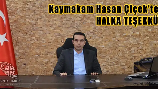 Diyadin Kaymakam'ın dan İlçe Halkına Sağduyu Teşekkürü