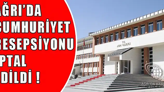 Ağrı'da Cumhuriyet Resepsiyonu İptal Edildi
