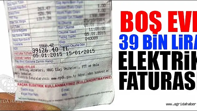 Boş Eve 39 Bin Lira Elektrik Faturası Geldi