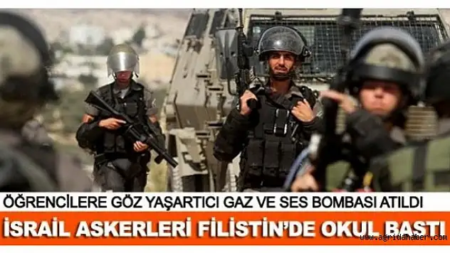 Siyonist İsrail Filistin'de Okul Bastı