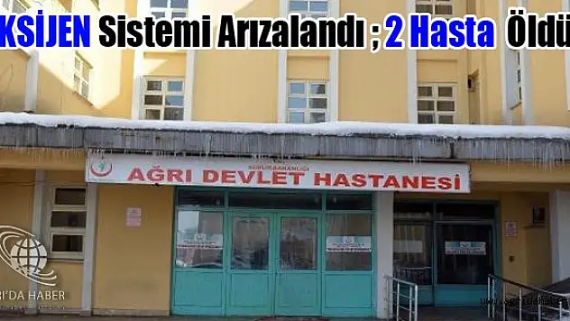 Ağrı'da Hastanede Oksijen Sistemi Arızılandı,2 Hasta Öldü