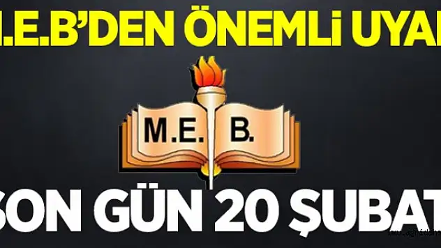 MEB'den Öğrencilere Uyarı