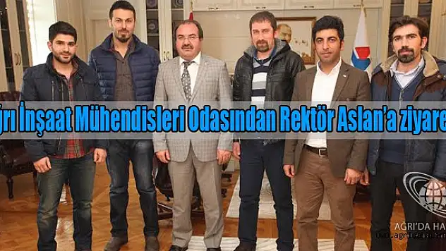 Ağrı İnşaat Mühendisleri Odasından Rektör Aslan'a ziyaret