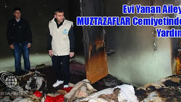 Evi Yanan Aileye Mustazaflar Cemiyeti'nden Yardım