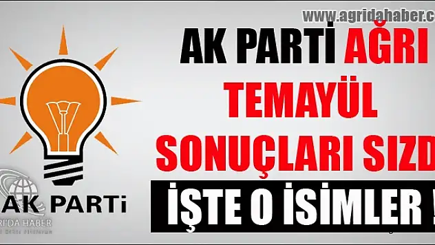 Ak Partinin Ağrı Temayül Sonuçları Açıklandı !