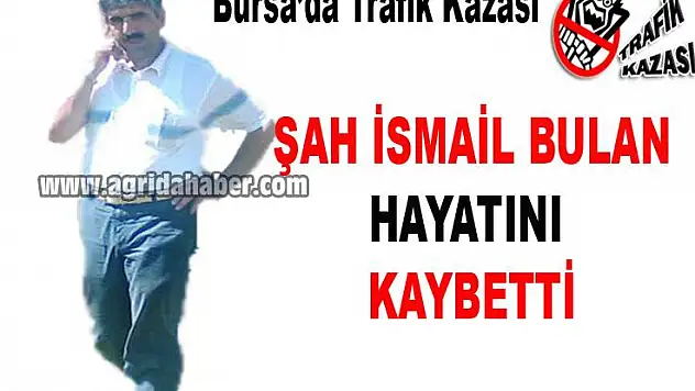 ŞAHİSMAİL BULAN TRAFİK KAZASINDA HAYATINI KAYBETTİ.