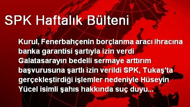 SPK Haftalık Bülteni