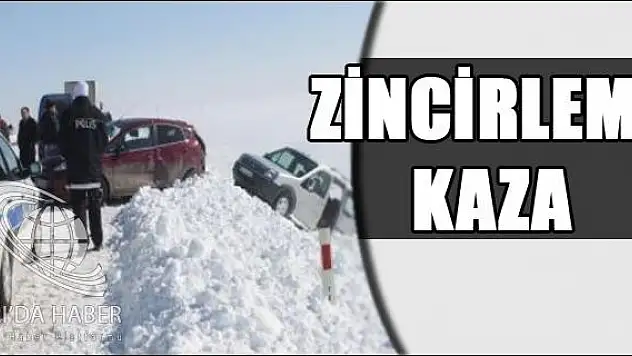AĞRI DA ZİNCİRLEME KAZA: 2 YARALI