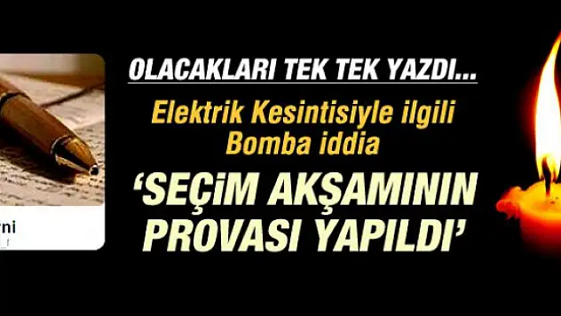 Elektrik Kesintisiyle İlgili ŞOK İDDİA?