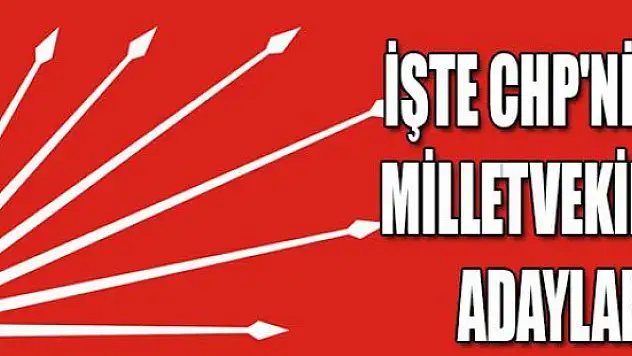 CHP'nin Milletvekili Aday Listesi