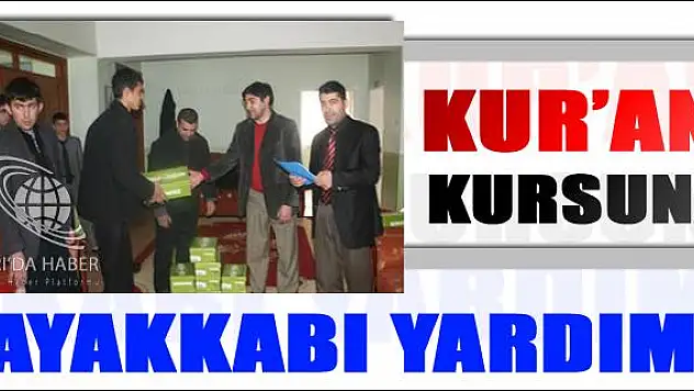 AĞRI DA HAYIRSEVER İŞADAMINDAN KUR AN KURSU ÖĞRENCİLERİNE AYAKKABI YARDIMI