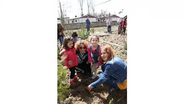 Muradiye'de anaokulu öğrencileri fidan dikti