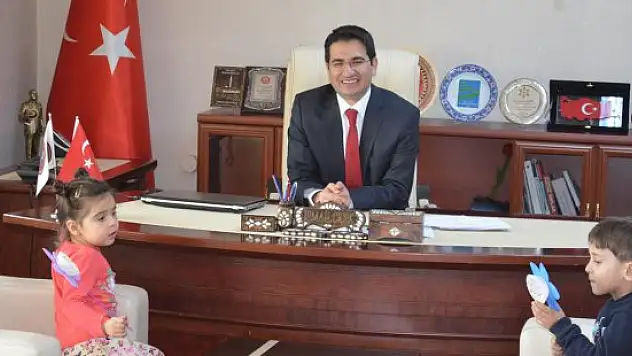 Anaokulu öğrencilerinden Kaymakam Çiçek'e ziyaret