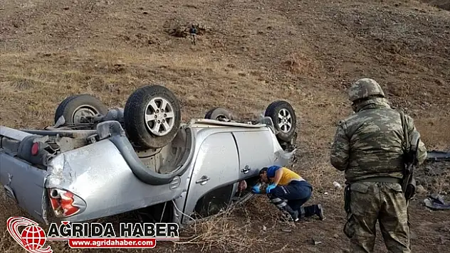 Eleşkirt'te Araç akla Attı: 1 Yaralı!