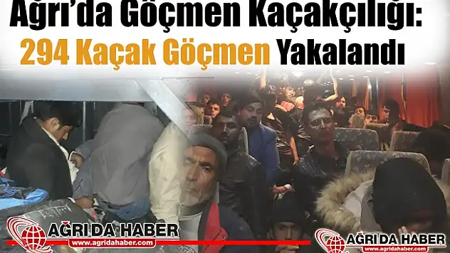 Ağrı'da Göçmen Kaçakçılığı: 294 Göçmen Yakalandı