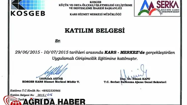 Kars'ta Kadın Girişimciler Sertifika Almak İçin Hazırlanıyor