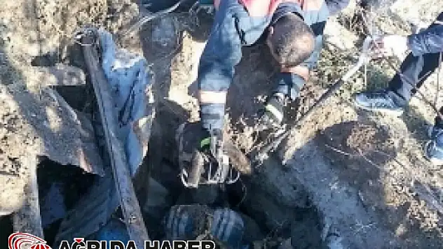 Kuyuya Düşen Eşek İtfaiye Sayesinde Kurtuldu