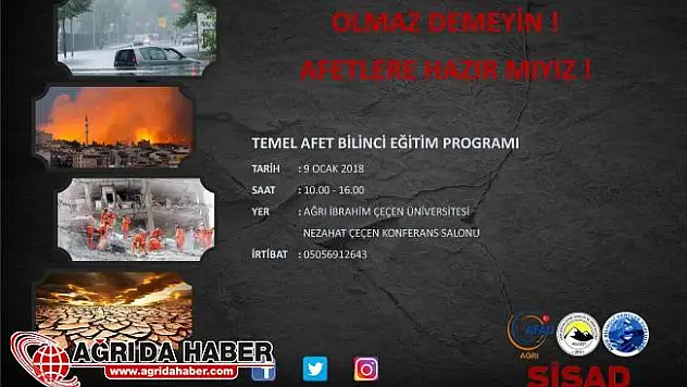 AFAD, SİSAD ve AĞÇED İŞBİRLİĞİ İLE TEMEL AFET BİLİNCİ EĞİTİMİ