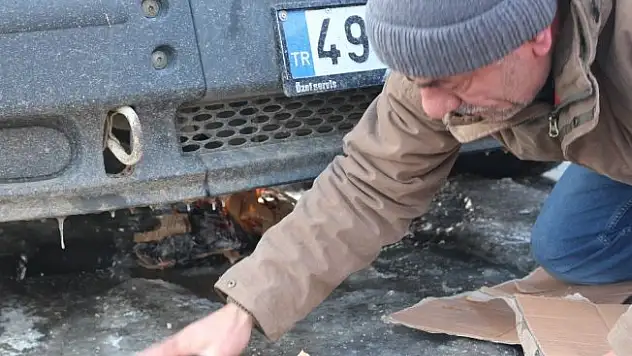 Ağrı eksi 18'i gördü araçların mazot depoları dondu