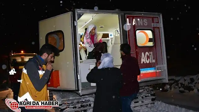 Ağrı'da Kadın Hastayı Kurtarmak için Seferber oldular!