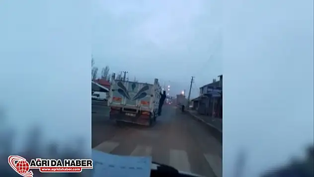 Ağrı'da tehlikeli yolculuk