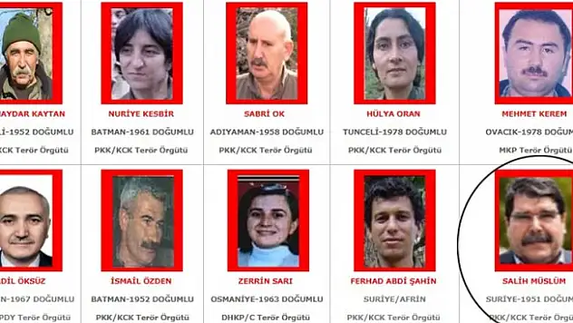 Arananlar listesinde kırmızı kategoride