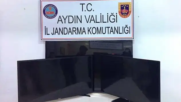 Çaldıkları televizyonlarla birlikte yakalandılar