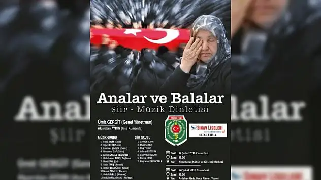 Erzurum'da 'Analar ve Balalar' isimli şiir ve müzik dinletisi