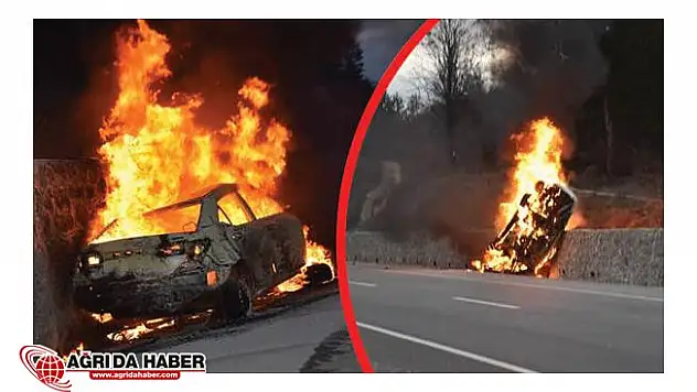Feci Kaza Araç Bir Anda Alev Aldı : 5 Ölü
