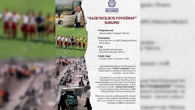 'Gazetecilikte Fotoğraf' konulu sunum ve söyleşi yapılacak