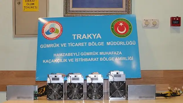 Hamzabeyli'de kripto para yapımında kullanılan makine ele geçirildi