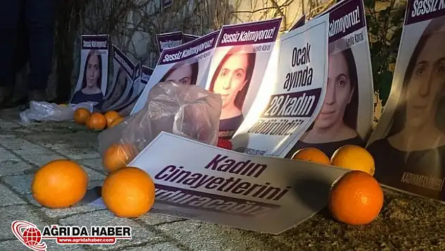 Kadın Cinayetlerine İstanbul Şişli'de portakallı protesto