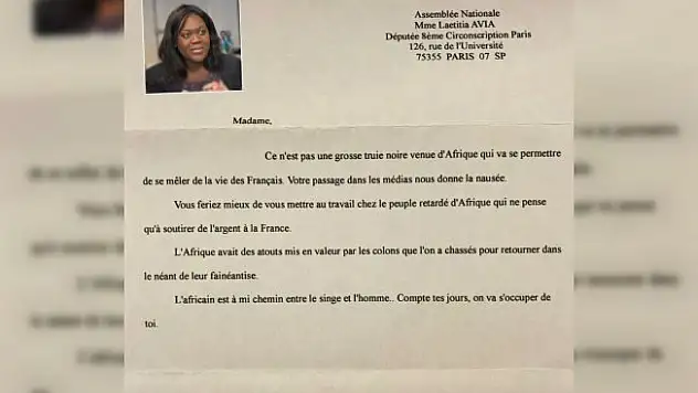 Milletvekiline ölüm tehdidi içeren ırkçı mektup