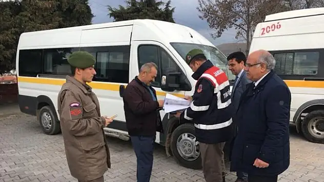 Taşımalı eğitim veren okulların servis araçları denetlendi