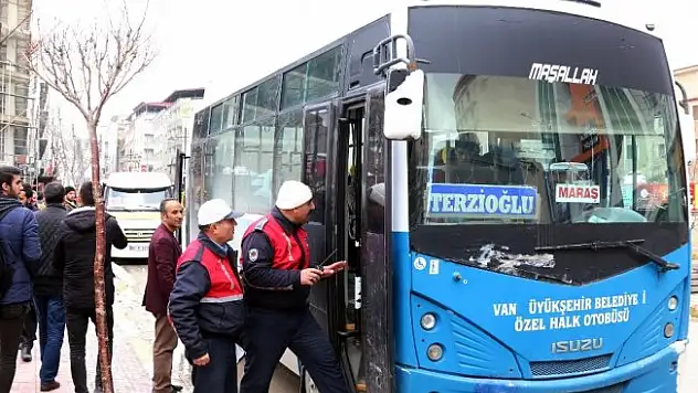 Van büyükşehir otobüs ve minibüsleri denetledi