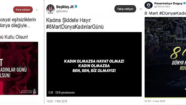 3 büyüklerden Kadınlar Günü mesajı
