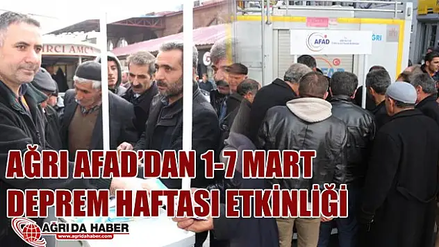 Ağrı AFAD'dan 1-7 Mart Deprem Haftası Etkinlikleri