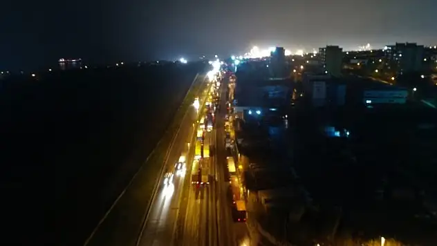 Ambarlı limanında tır kuyruğu