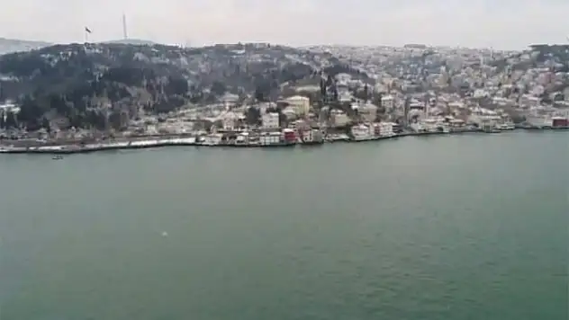 İstanbul'da beyaz örtü havadan görüntülendi