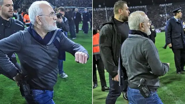 Silahla sahaya daldı !