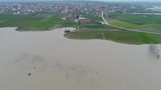Taşan Ergene Nehri havadan görüntülendi